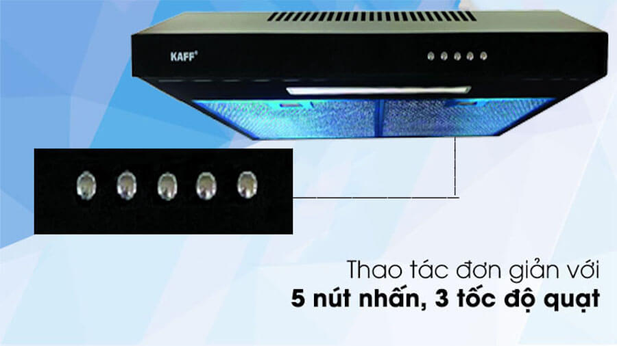 Tấm lưới lọc dễ dàng vệ sinh của máy hút mùi Kaff KF-SL70KB