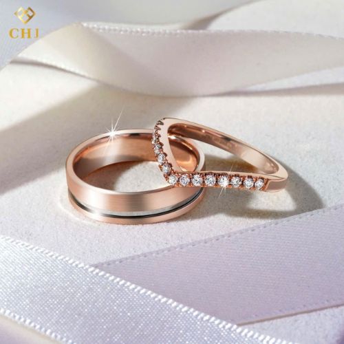 Cặp Nhẫn Cưới Kim Cương Vàng 14K CHJ510_thumbnail_0