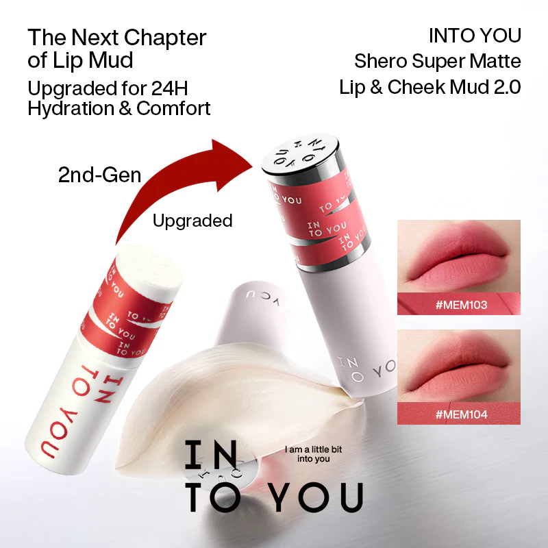 [INTO YOU] Son kem bùn Into You Shero Moist Super Matte Lip & Cheek Mud