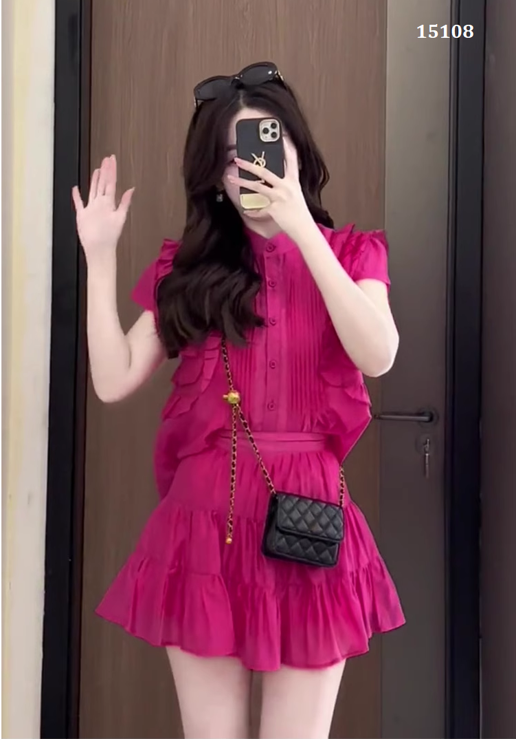 15108-Set áo chân váy hồng tiểu thư ( voan bọt, lót lụa)_thumbnail_1