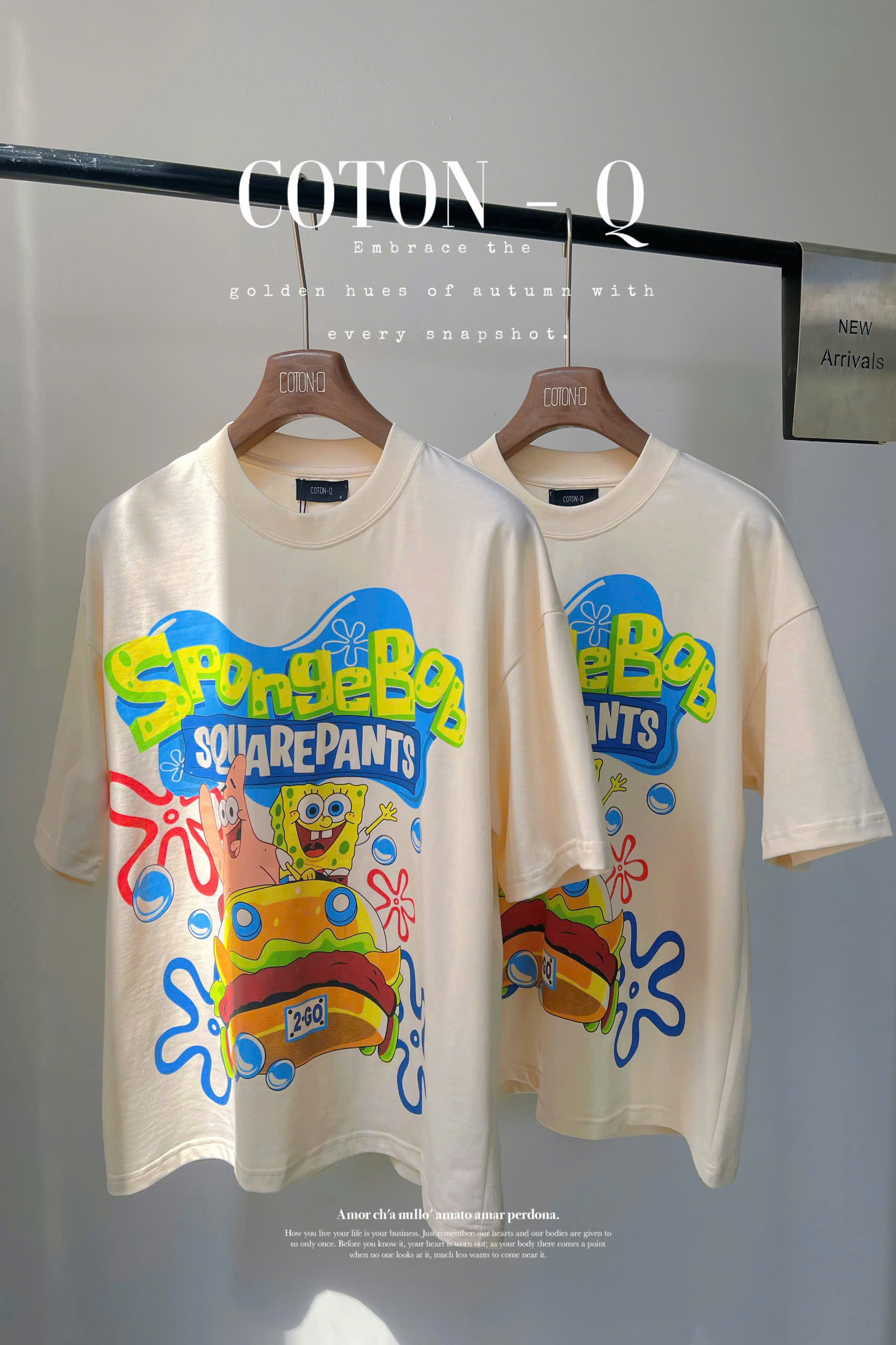 HA899 Áo thun kem in hoạt hình