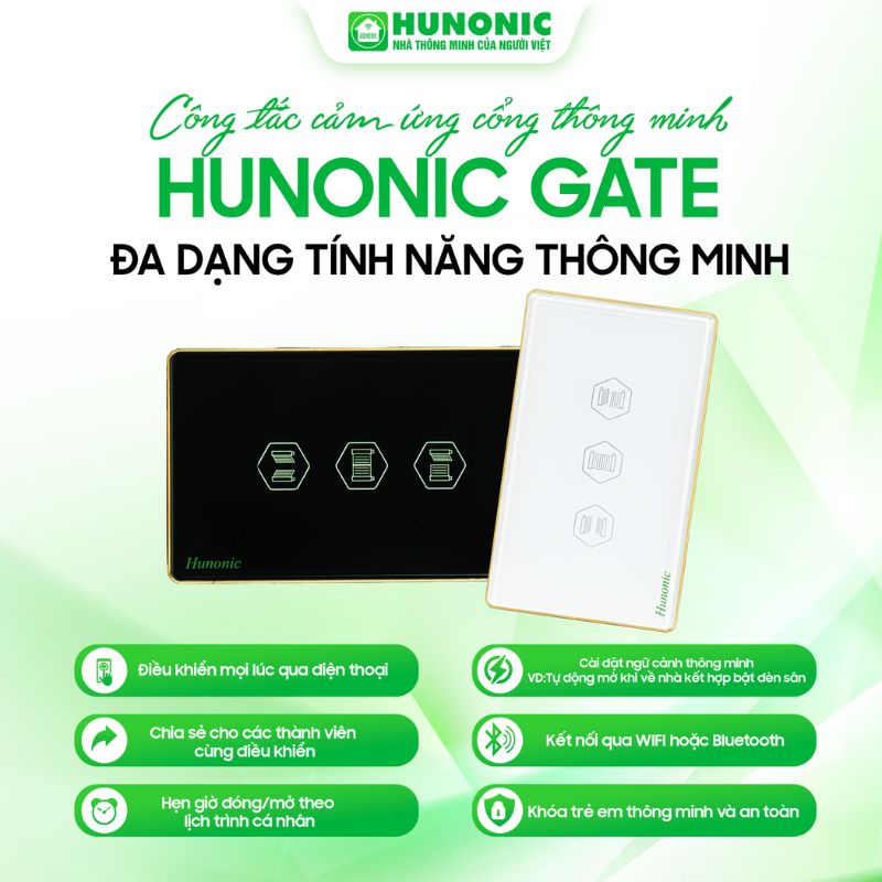 Công tắc cảm ứng Cổng tự động Hunonic Gate màu Đen