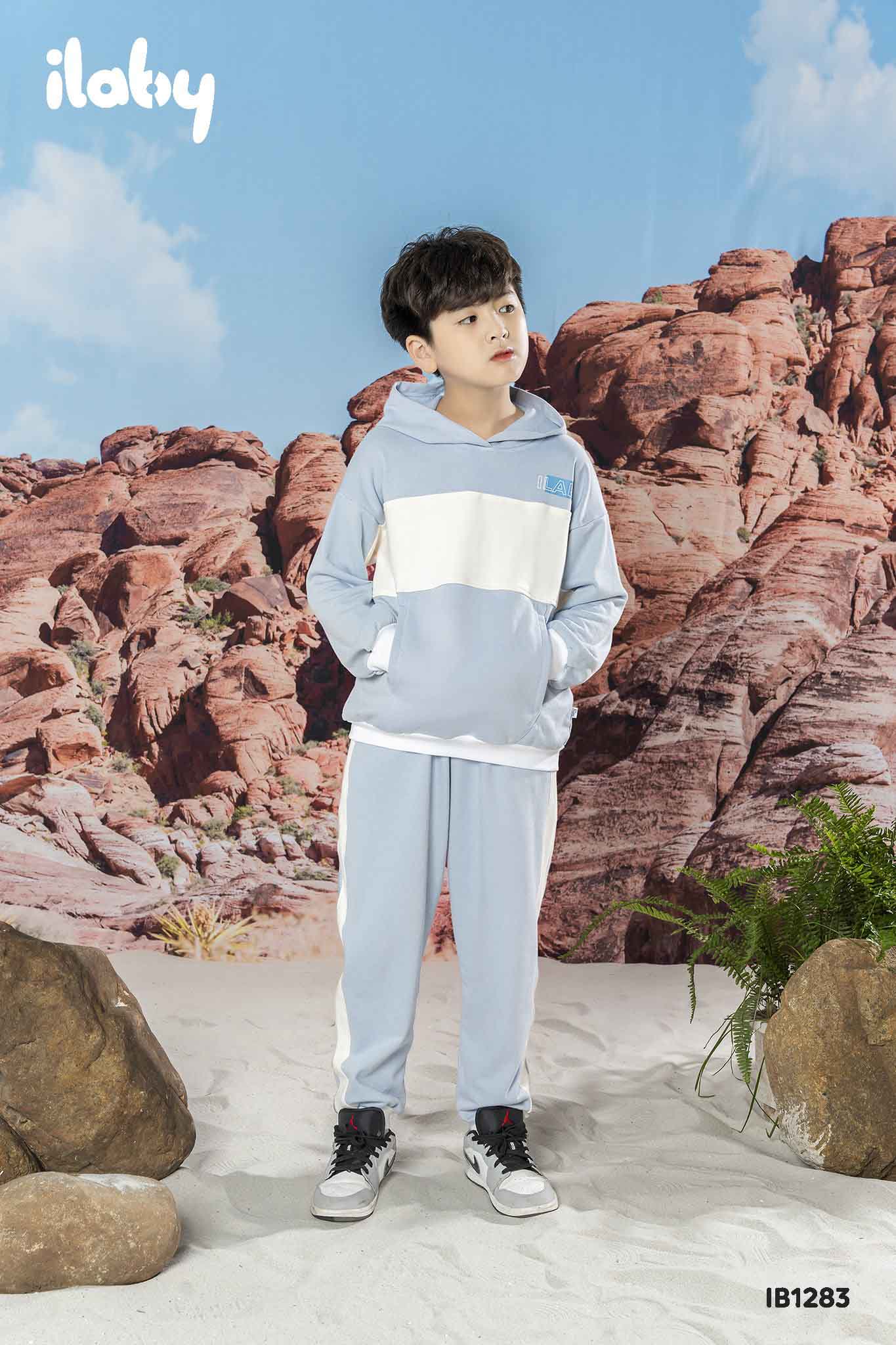 [ Outfit thu đông ]Bộ nỉ bé trai phối màu in ILABY_thumbnail_0