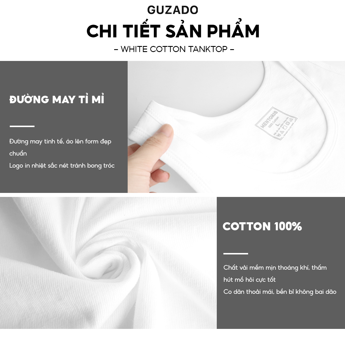 Áo Ba Lỗ Nam Lót Trong Trắng Chất Cotton Co Giãn Thấm Hút Tốt GTT08_thumbnail_9