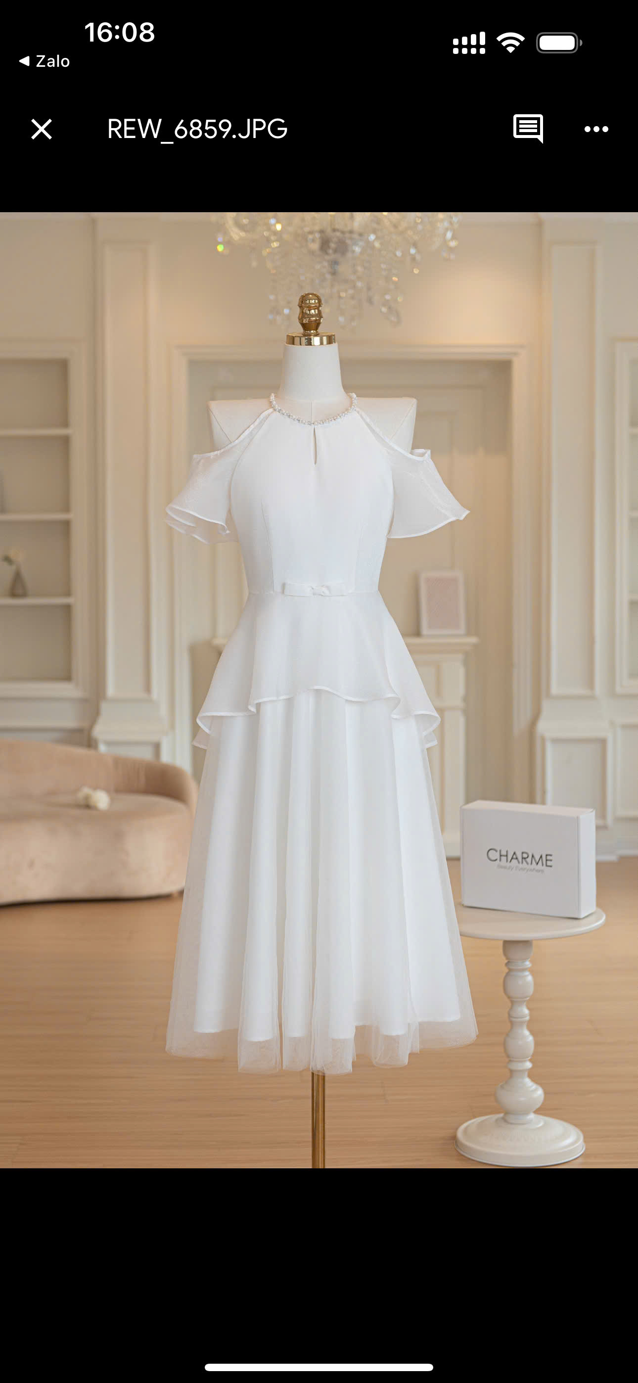 Váy cổ yếm tay bèo nơ eo_thumbnail_6