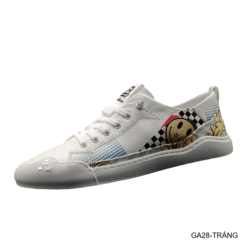 GA28 - Giày Sneaker Nam Da Bò Thiết Kế Smile Độc Đáo, Phong Cách Thường Ngày_thumbnail_3