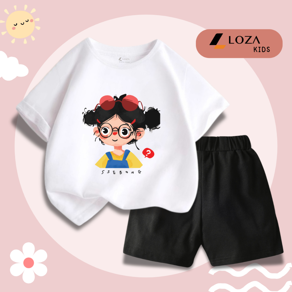 Đồ bộ bé gái in hình 'Bé gái đeo kính' -  Loza Kids SB358_thumbnail_5