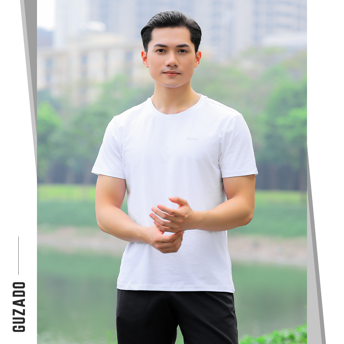 Đồ Bộ Guzado Áo Cotton Kết Hợp Quần Gió Basic  BTS03_thumbnail_30