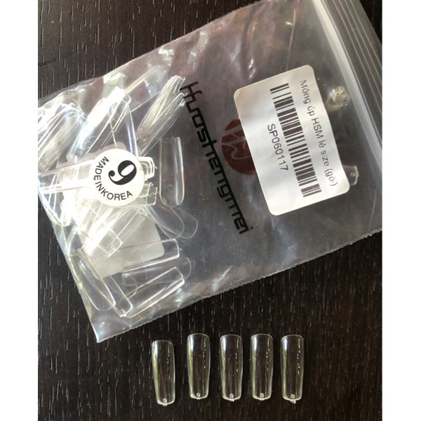 Móng úp - Vuông - trong - trơn - lẻ size số 09 - HSM xịn