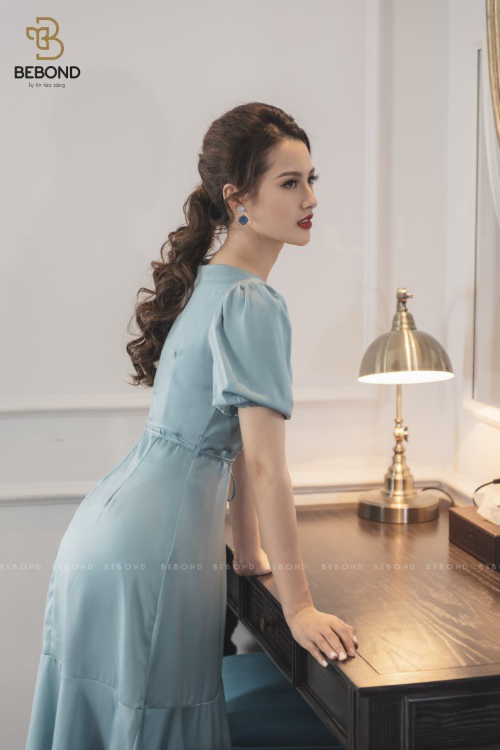 Đầm lụa đuôi cá xanh ngọc ALYS_thumbnail_2