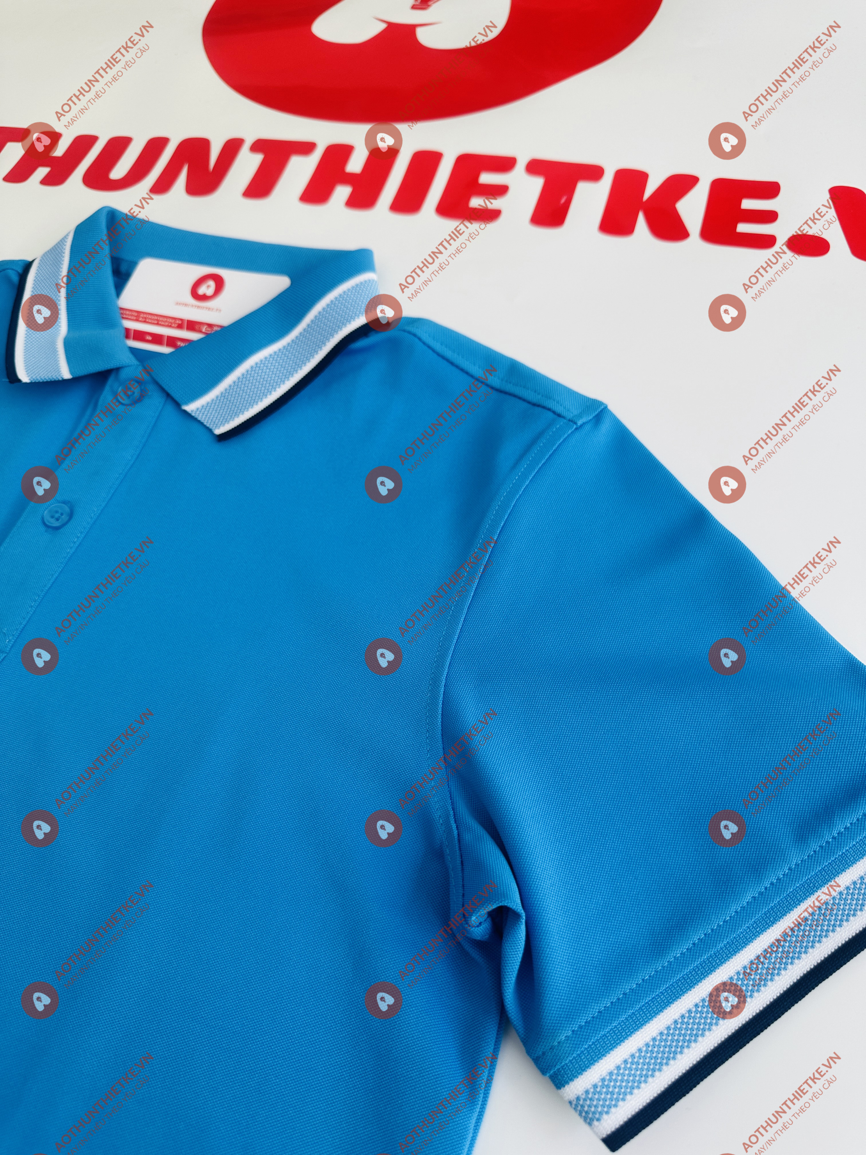 Áo Đồng Phục Polo Caro Xanh Ya_thumbnail_1