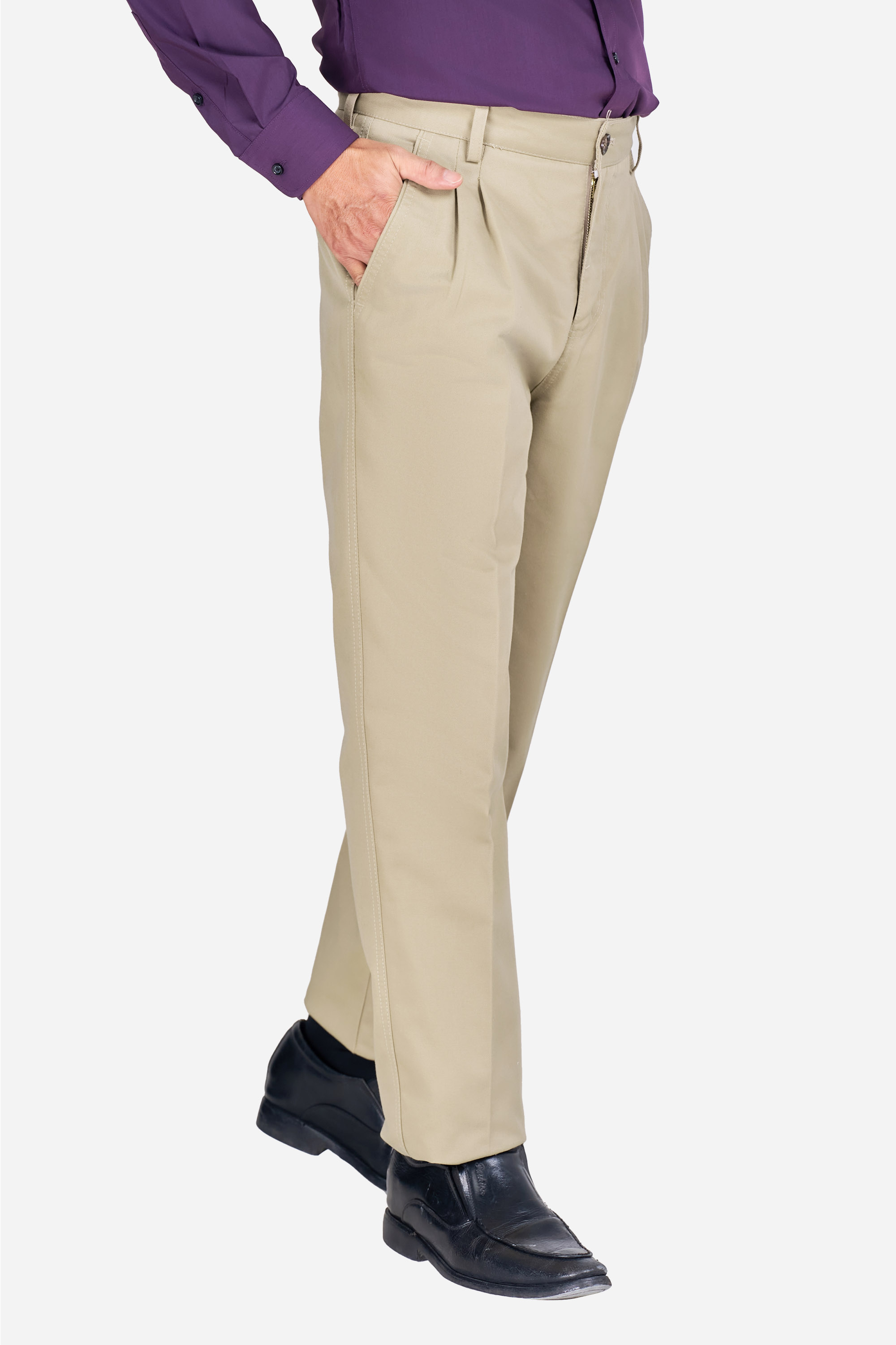 Quần Kaki Thô 2 Li Nam Trung Niên ANCHI Phom Suông Ống Rộng Màu Vàng Nhạt_thumbnail_2