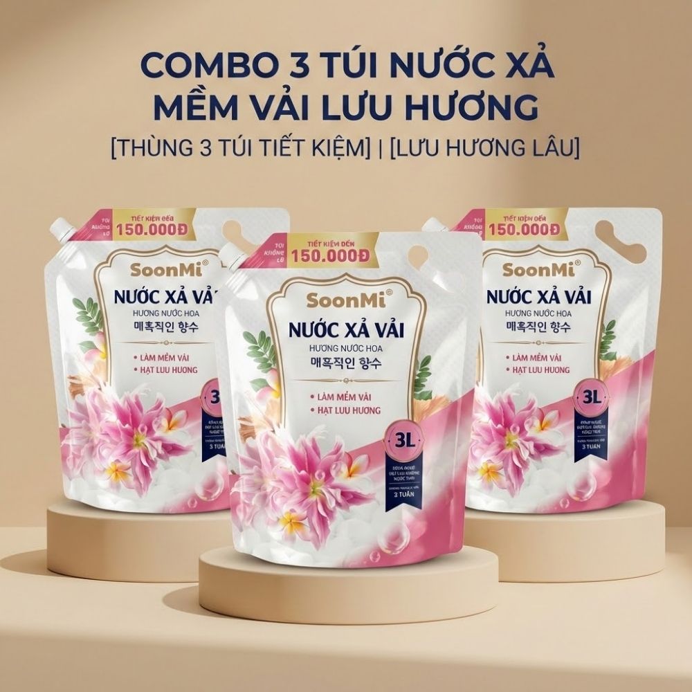 1 Thùng 3 Túi Nước Xả Soonmi 3kg