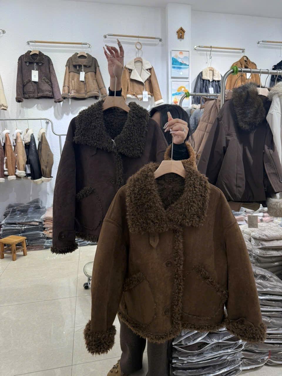 Áo da lộn lông cừu - C45