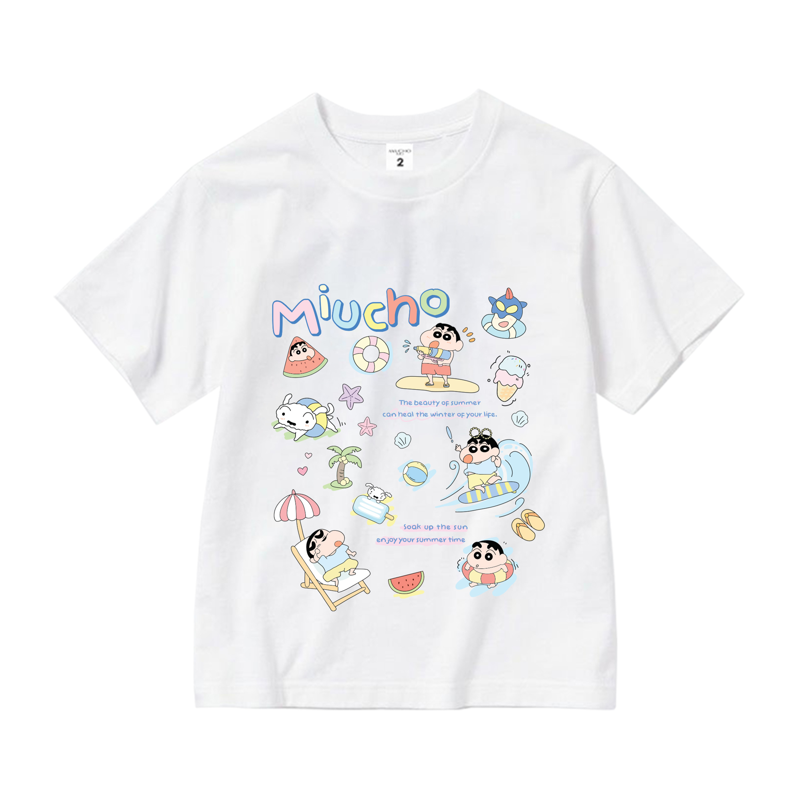 Áo thun trẻ em phong cách Hàn Quốc AED2380 Miucho Kid tay ngắn vải cotton thoáng mát in mix_thumbnail_0