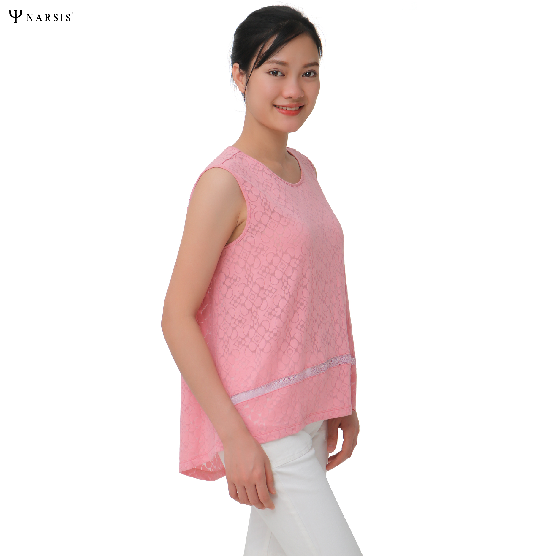 ÁO BA LỖ NỮ - HỒNG L9051 NARSIS CHẤT LIỆU THOÁNG MÁT, DỄ CHỊU, THOẢI MÁI CẢ NGÀY, DỄ VẬN ĐỘNG_thumbnail_2