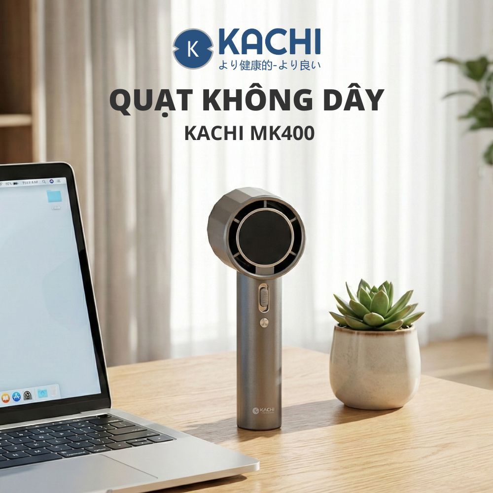 Quạt Cầm Tay Kachi MK400 Có 100 Tốc Độ Giá, Quạt Liên Tục Tới Hơn 3H, Pin Khoẻ 2500mAh