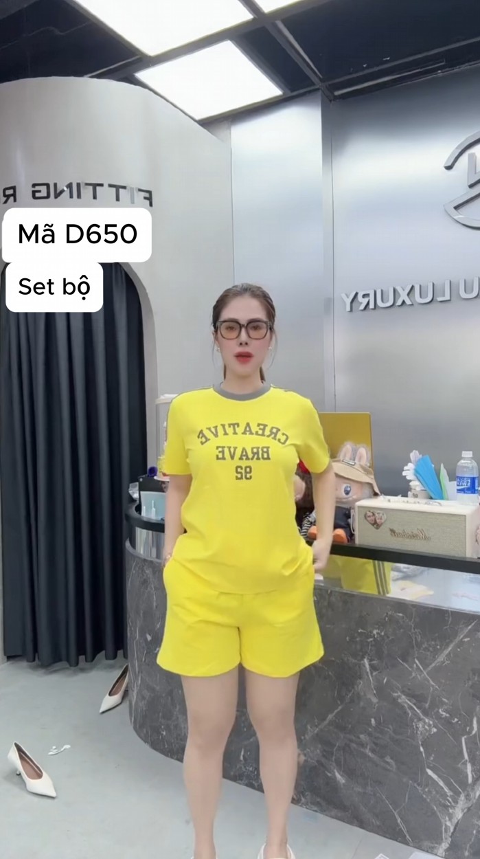 D650  Set thun short toàn màu đẹp