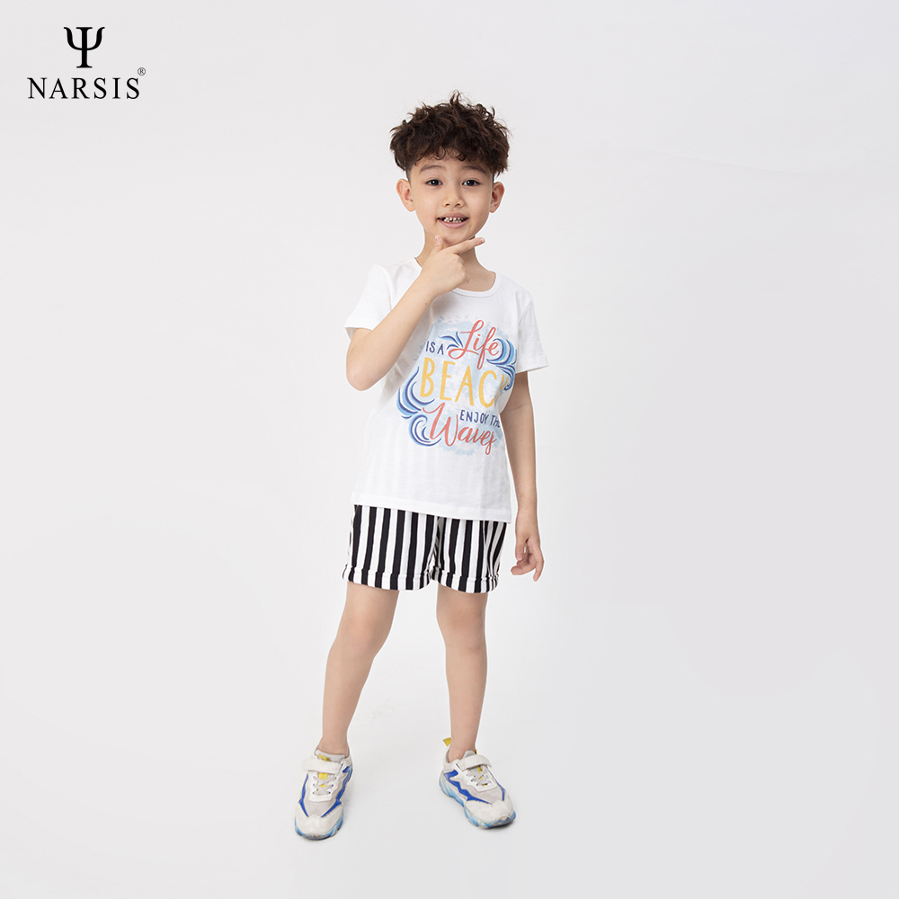 ÁO HÈ BÉ TRAI KD0013 NARSIS CHẤT LIỆU THOÁNG MÁT, DỄ CHỊU, THOẢI MÁI CẢ NGÀY, DỄ VẬN ĐỘNG_thumbnail_0