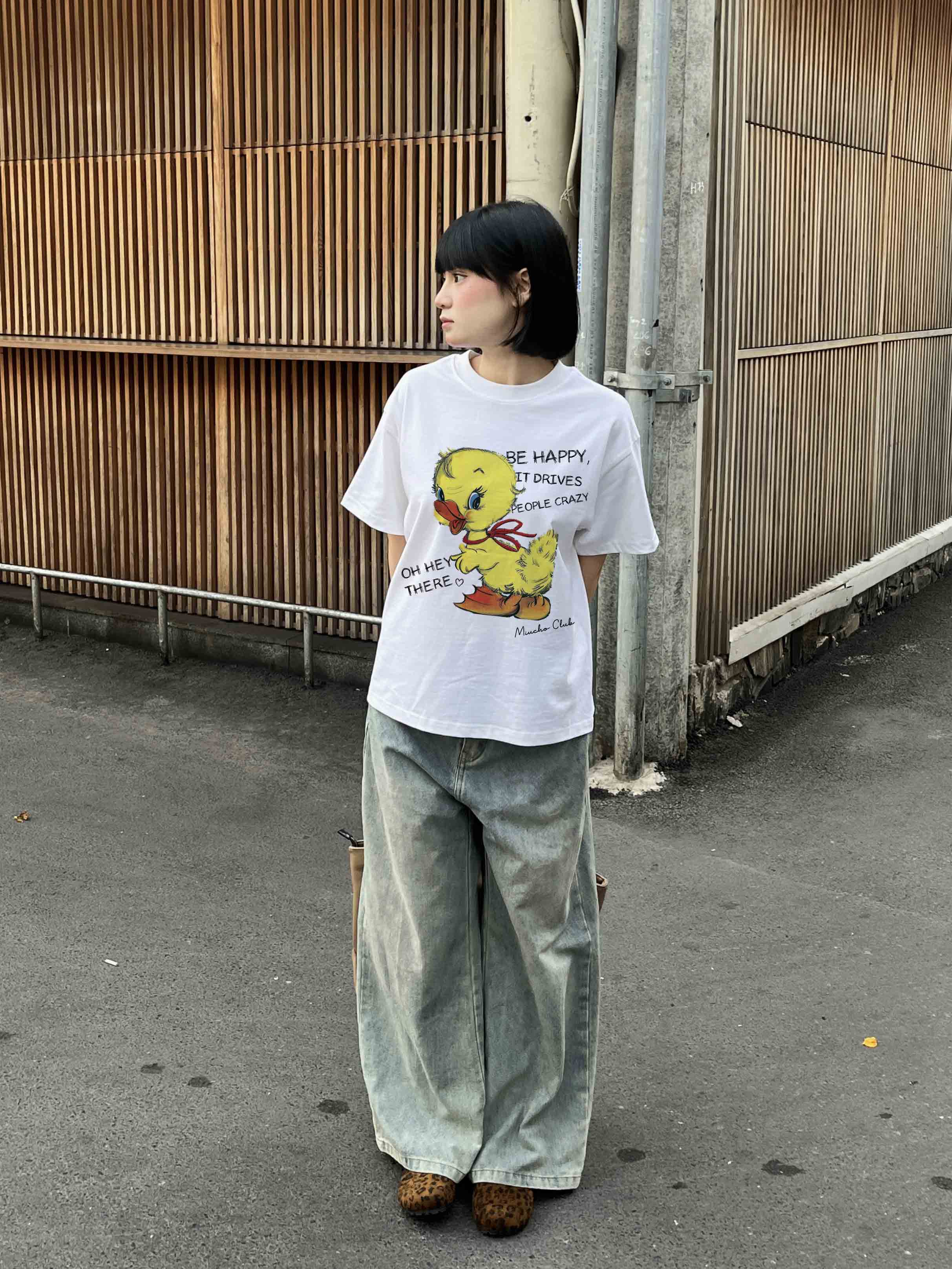 Áo thun boxy vịt con dễ thương 2109 Miucho vải cổ tròn vải cotton 2c 250gsm dày dặn in mix_thumbnail_4