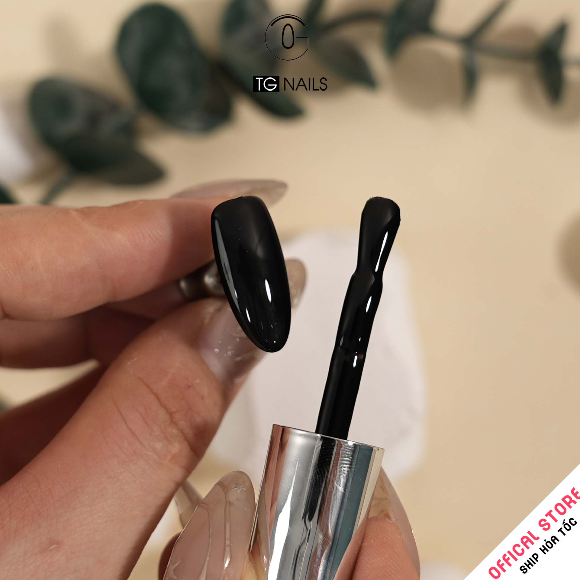 Sơn gel màu Đen TG cao cấp cọ tròn chai 15ml_thumbnail_5