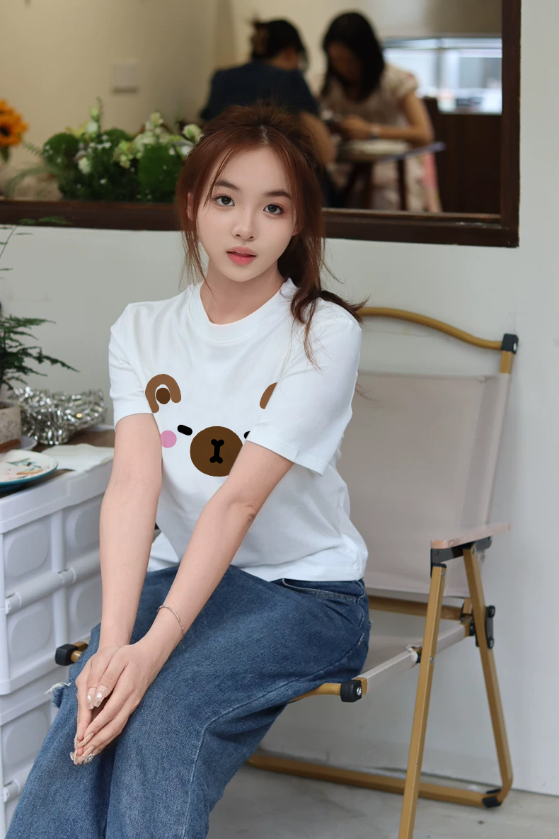 Áo Thun baby tee nhiều màu form ôm ABD1384 Miucho vải cotton co giãn in mix_thumbnail_3