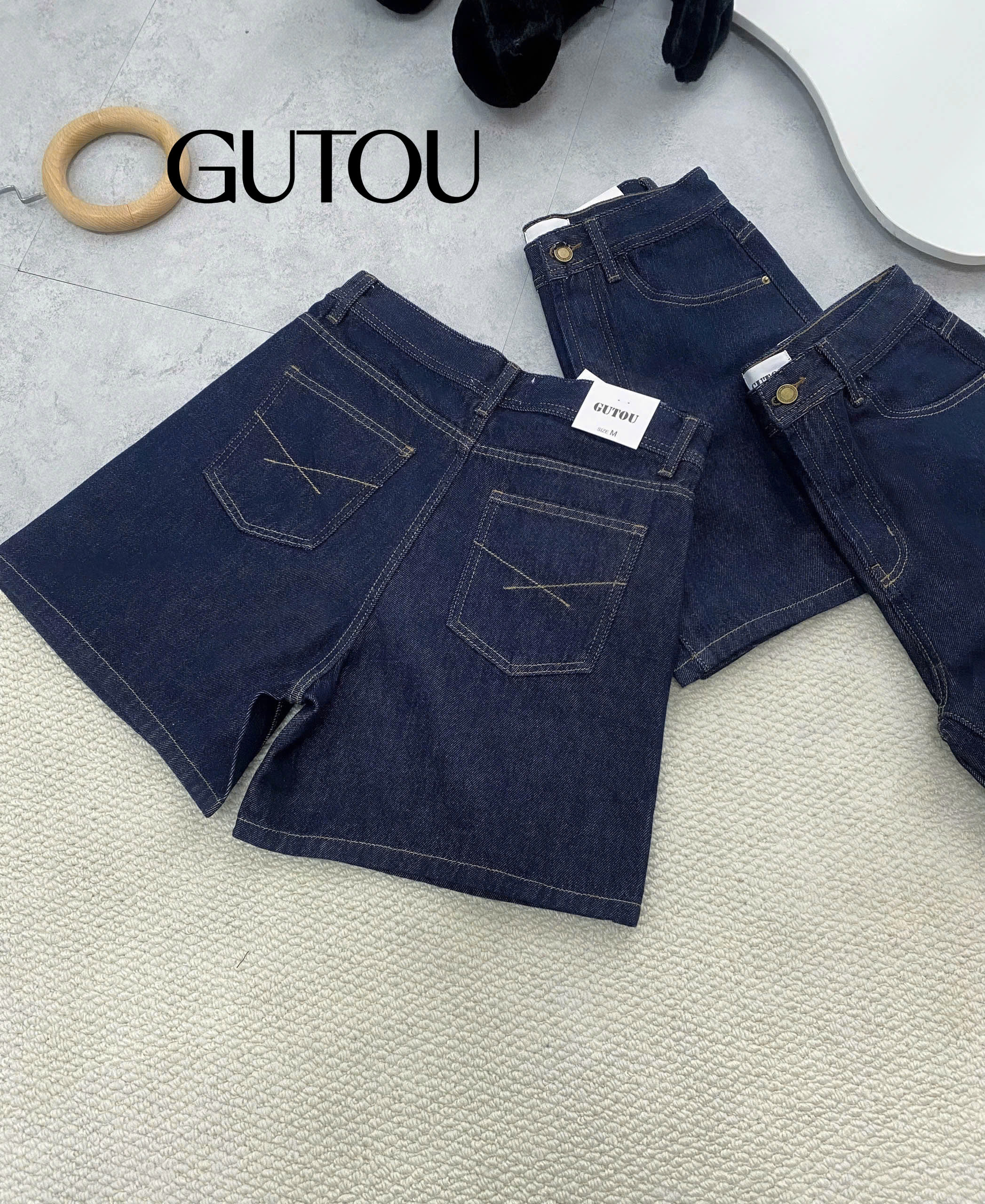 [ GUTOU ] Quần Jean Basic Fit Short_thumbnail_1