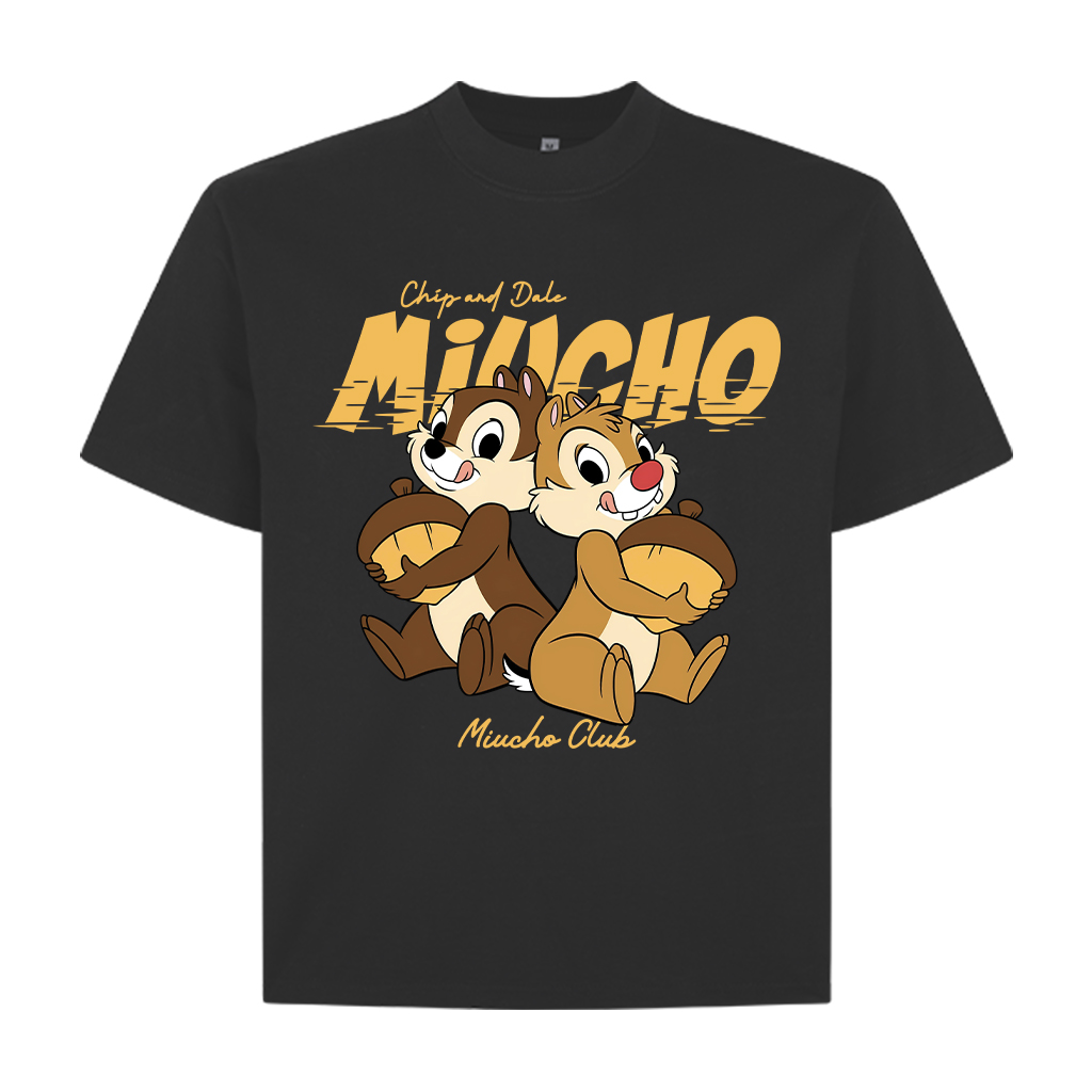 Áo phông form boxy in hoạt hình dễ thương 2355 Miucho Club cổ tròn vải cotton 2 chiều cao cấp in mix_thumbnail_0
