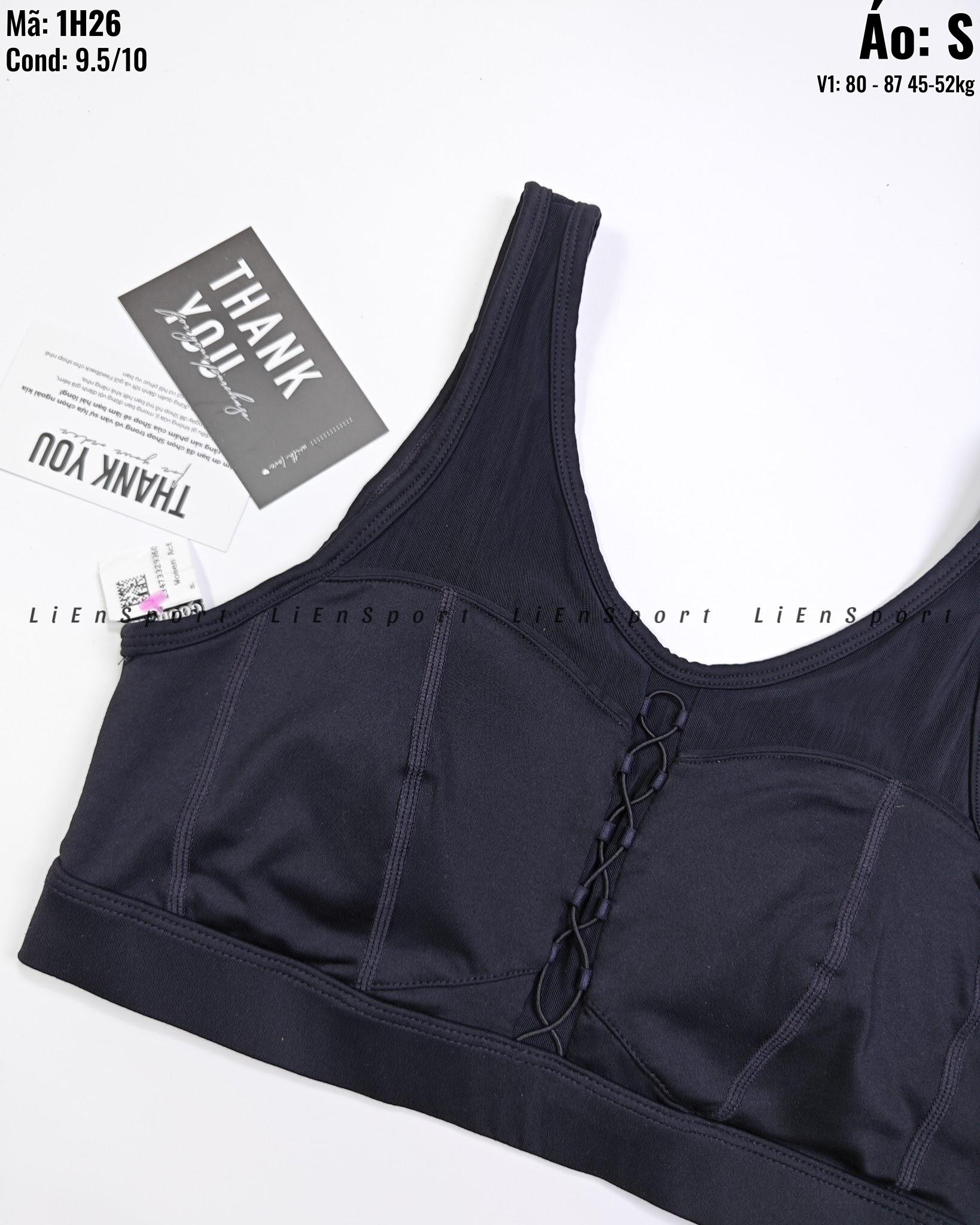 Fabletics Áo bra thể thao Nữ Size S Đen Hàng xuất Cổ V dây buộc chéo Lưng chữ X Vải co giãn thoáng khí Form ôm sát Phù hợp yoga gym chạy bộ Mã:1H26