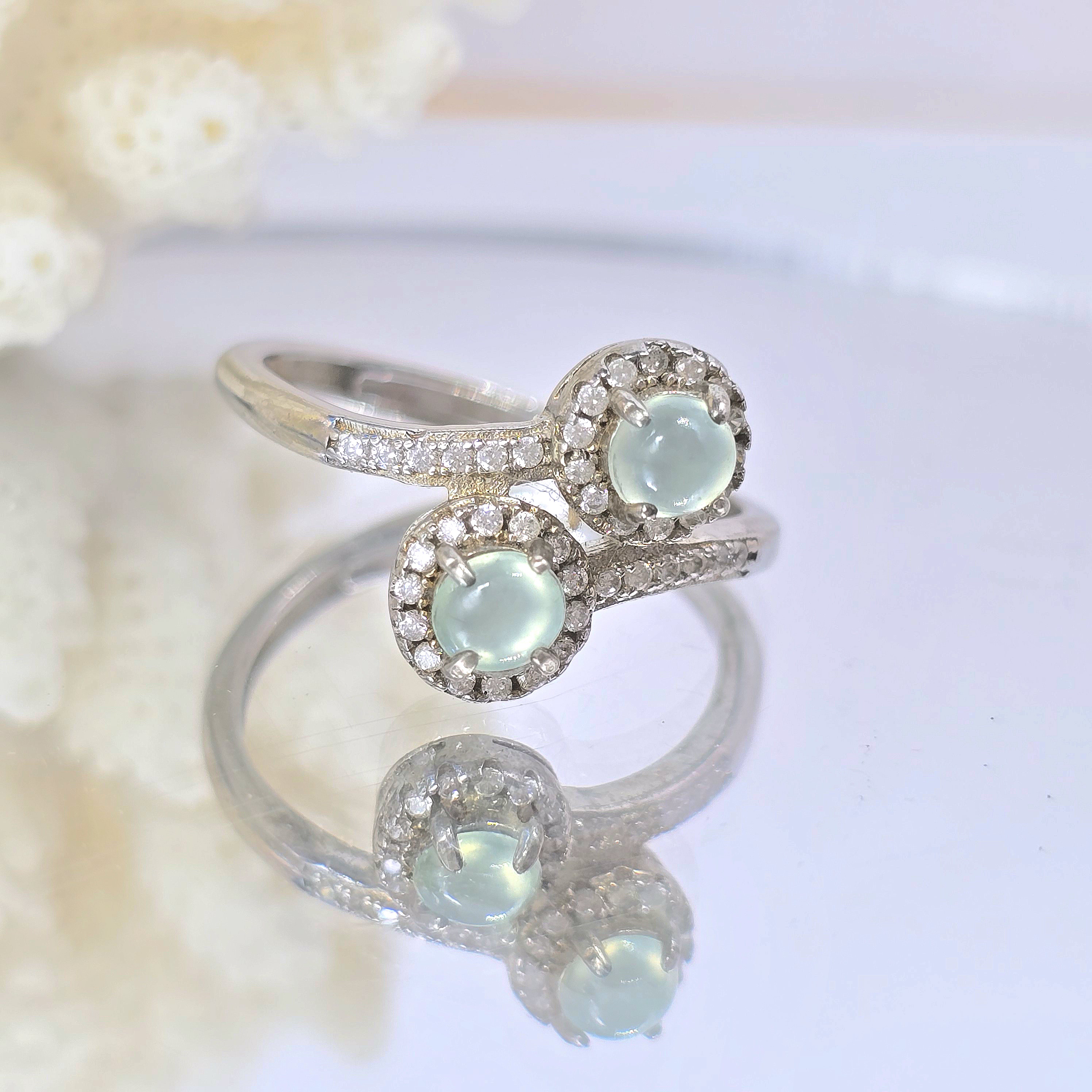 Nhẫn Đá Cẩm Thạch Phỉ Thúy Type A Myanmar Khung Bạc S925 Freesize_thumbnail_3