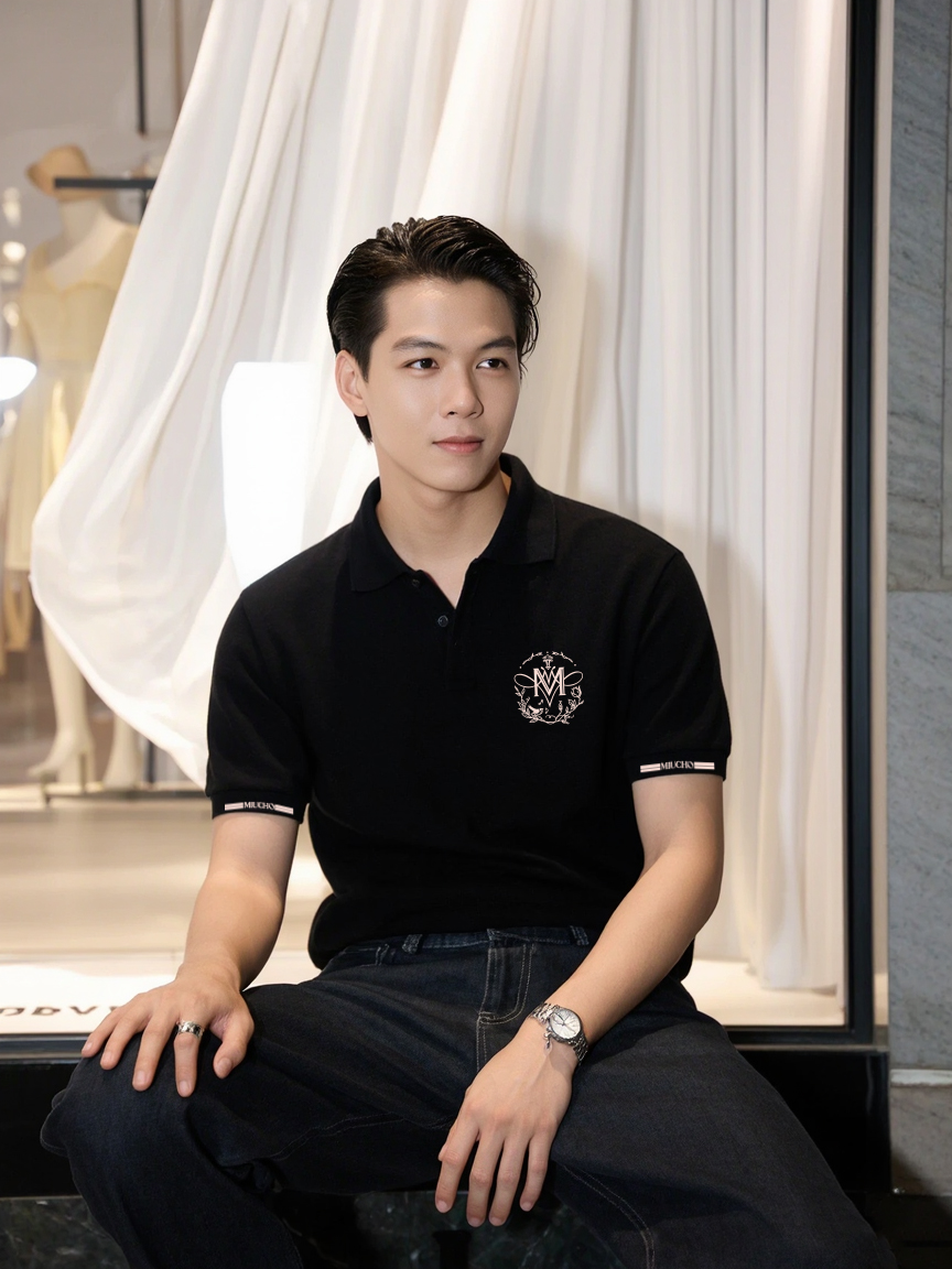 Áo polo nam cá sấu form vừa PLCSD2409 Miucho Iconic chất vải cao cấp co giãn tốt đồ bền cao in mix_thumbnail_4