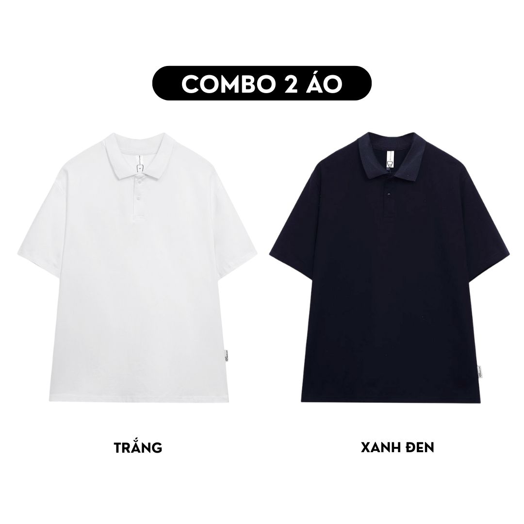 Áo polo trơn form rộng cotton PLT01 Miucho cổ trụ in basic_thumbnail_23