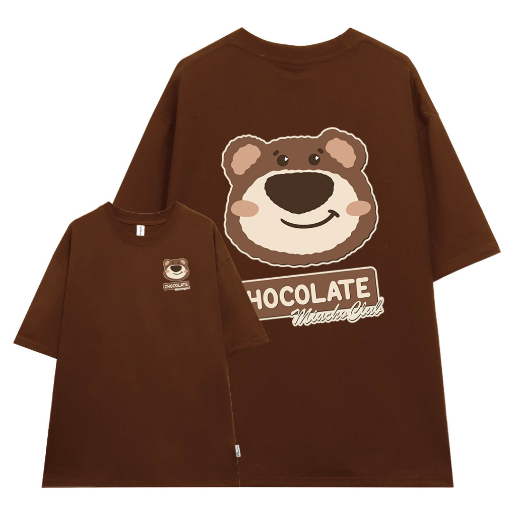 Áo thun unisex hình gấu dễ thương form rộng ATD208 Miucho in Artwork