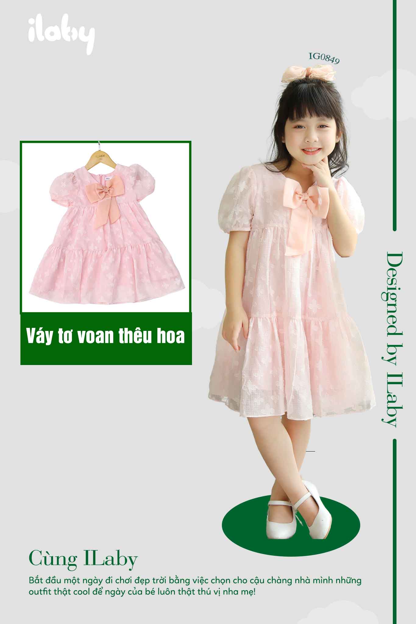 [ Outfit duyên dáng ] Váy tơ voan thêu hoa bé gái_thumbnail_0