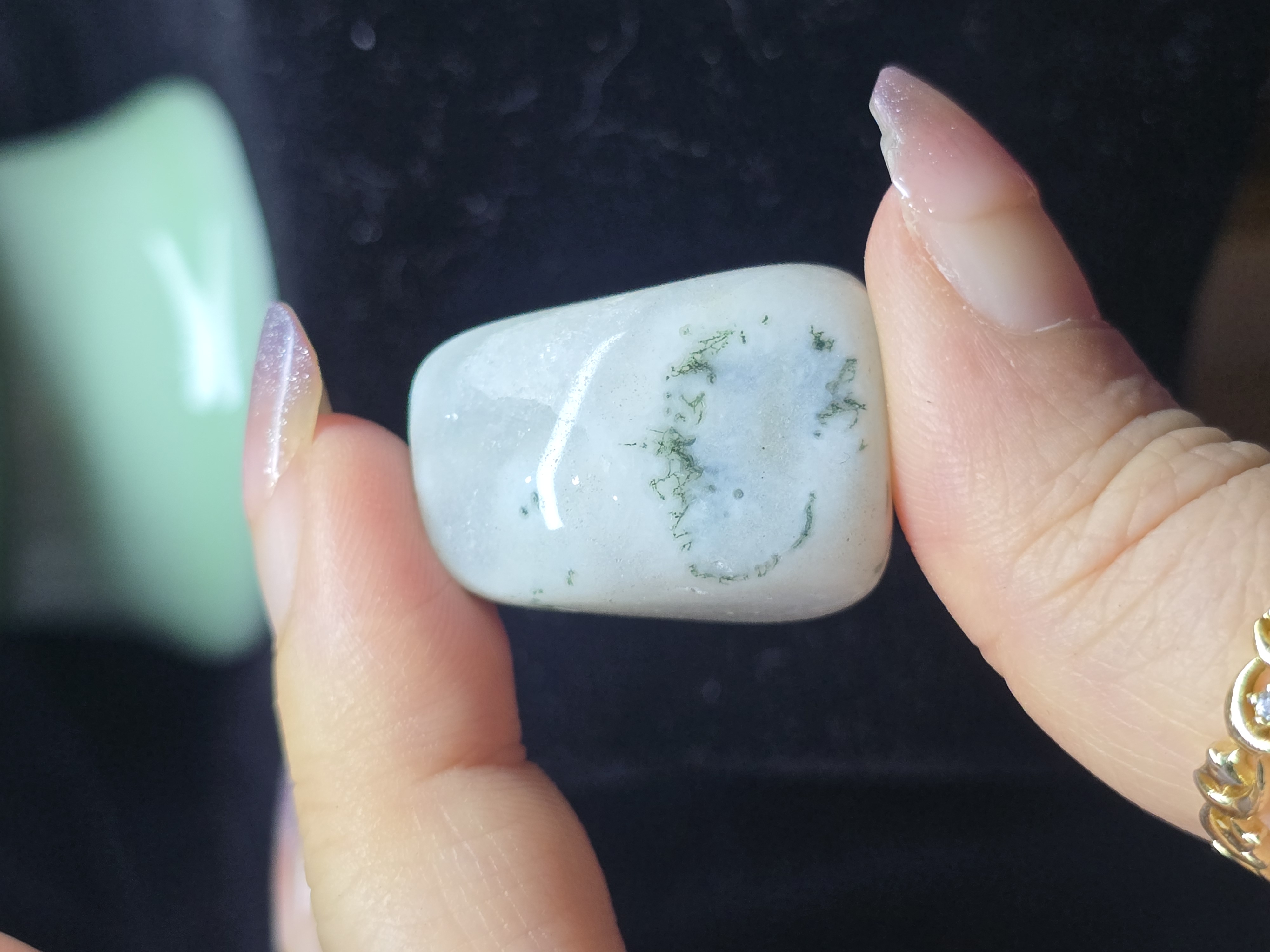 Đá cuội đã mài bóng / Tumbled Mã Não Rêu Moss Agate size 2 - 3 cm/viên_thumbnail_1