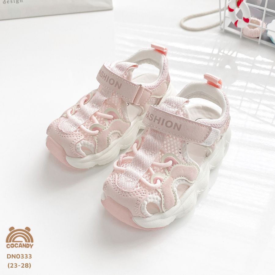 Dép sandal HỒNG TRẮNG phối lưới