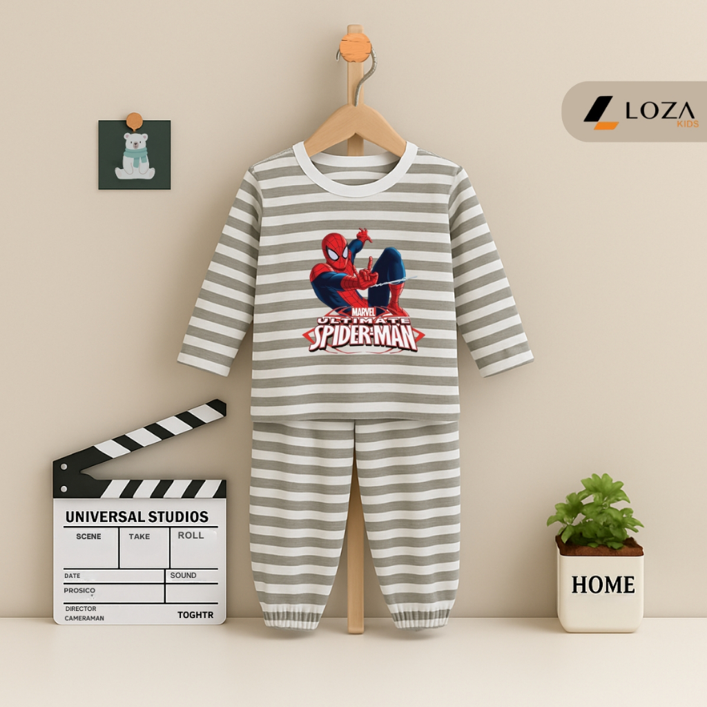 Bộ thu đông kẻ bé trai in hình SPIDERMAN - Loza Kids TK563-564_thumbnail_7
