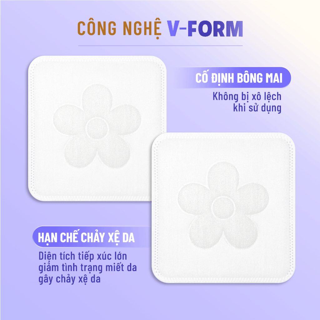 [CALLA] Bông tẩy trang cỡ đại Calla Velvet Soft (tím)