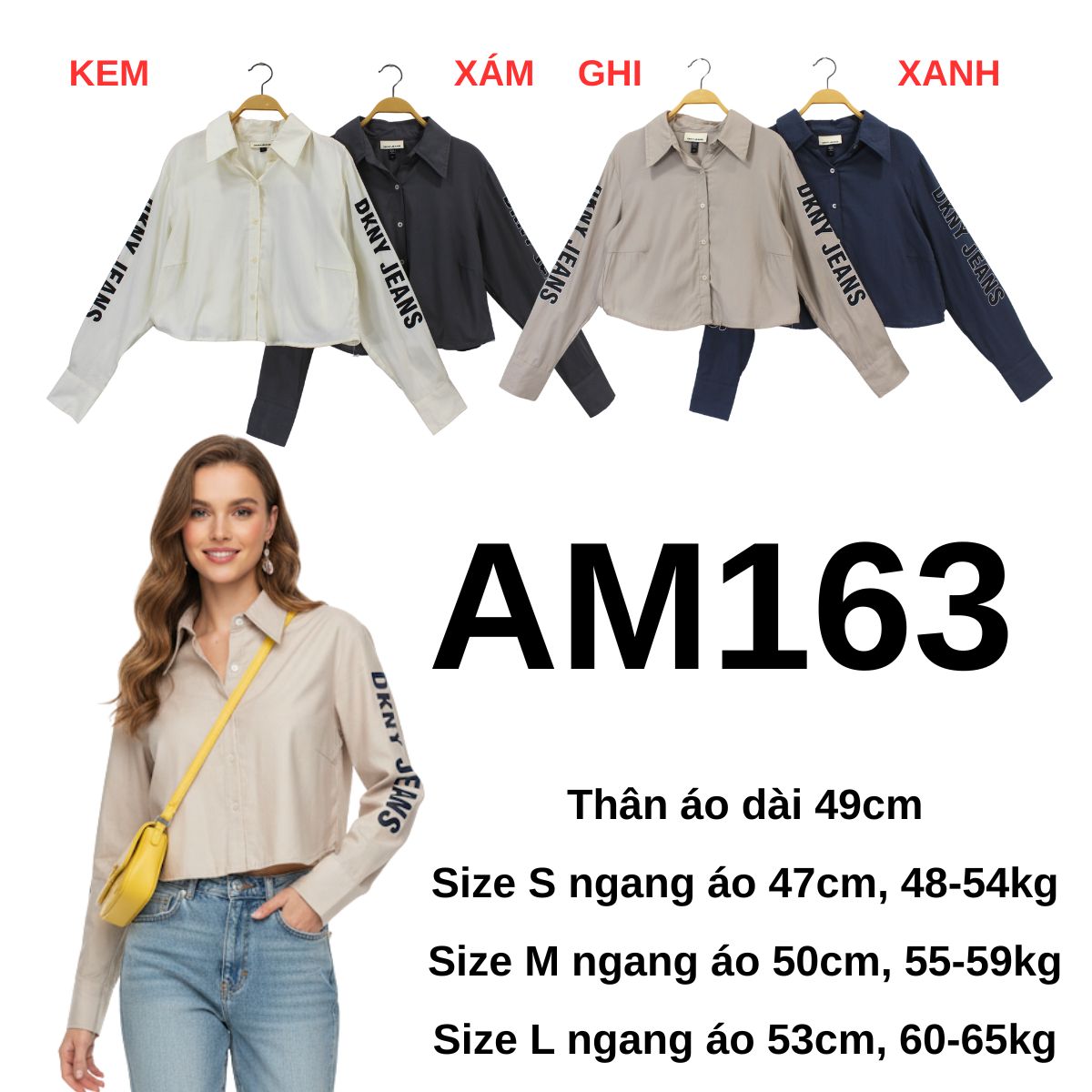 AM163 Áo sơ mi crop