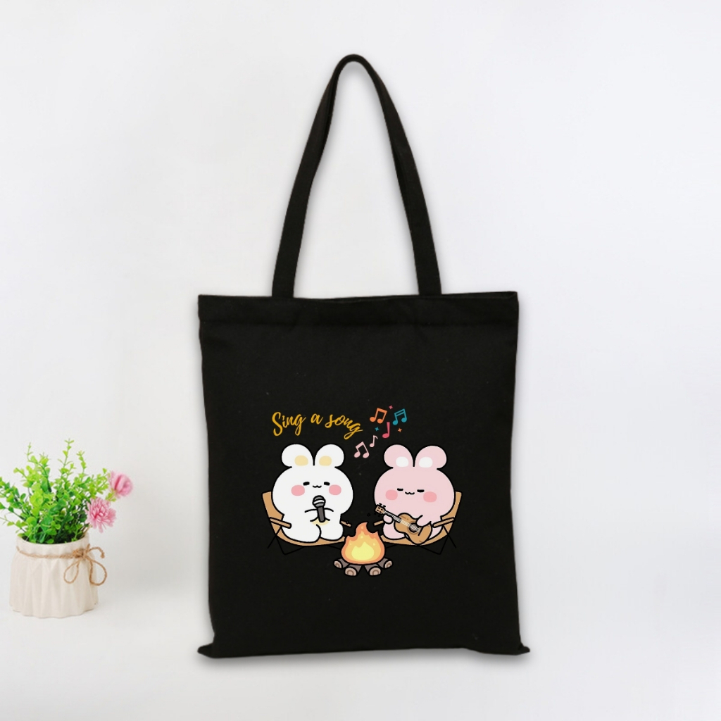Túi tote vải canvas local brand We Tee in hình thỏ, labubu - TOTE01_thumbnail_2