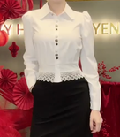 Sơ Mi Gấu Phối Ren