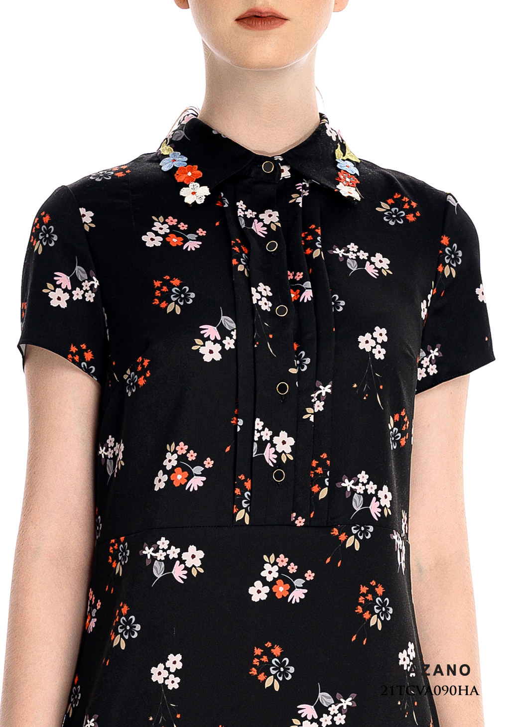 Váy sơ mi suông nền đen họa tiết suông chân bèo_thumbnail_5