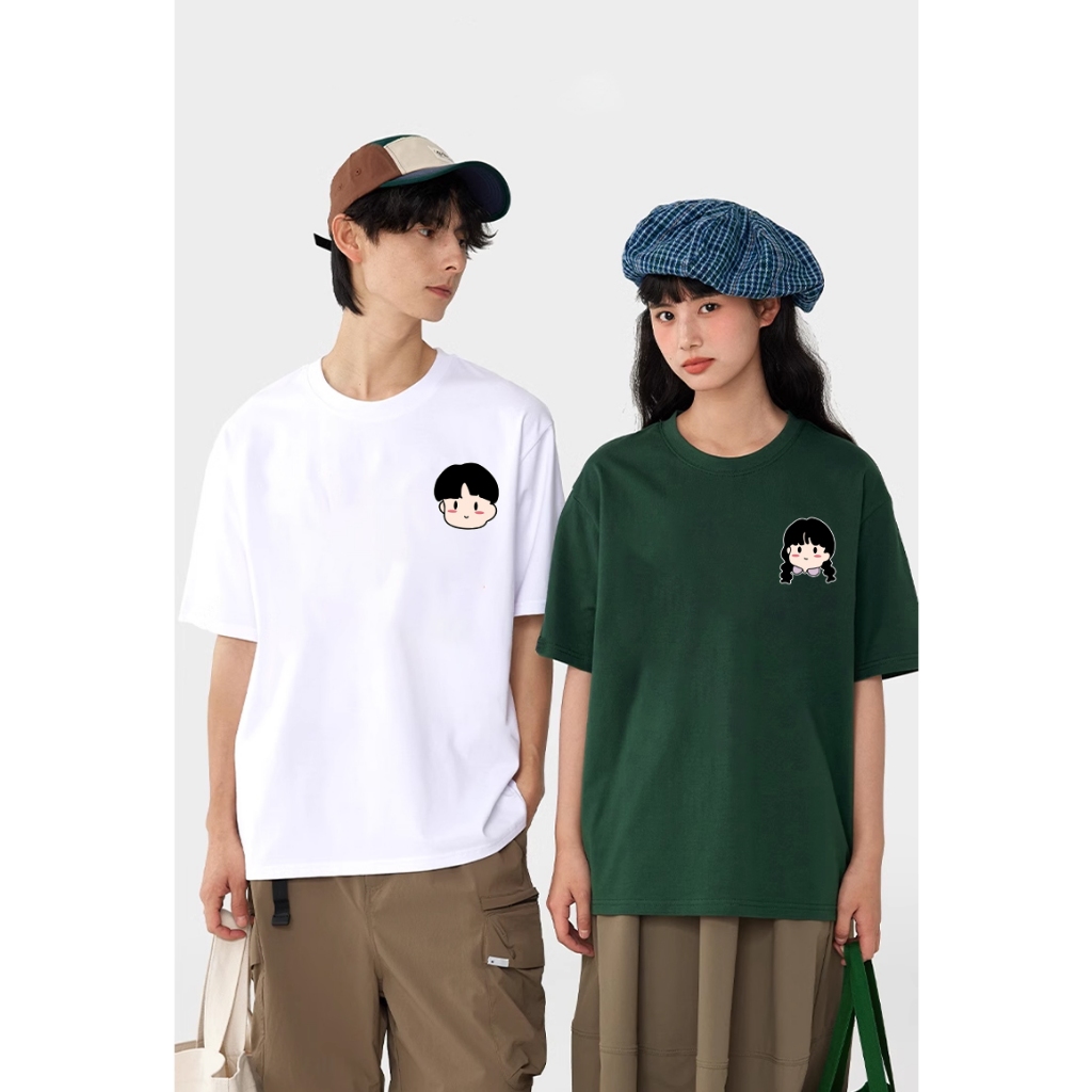 Áo thun cặp đôi cute form rộng unisex ATD1067 Miucho tay lỡ cổ tròn in artwork_thumbnail_4