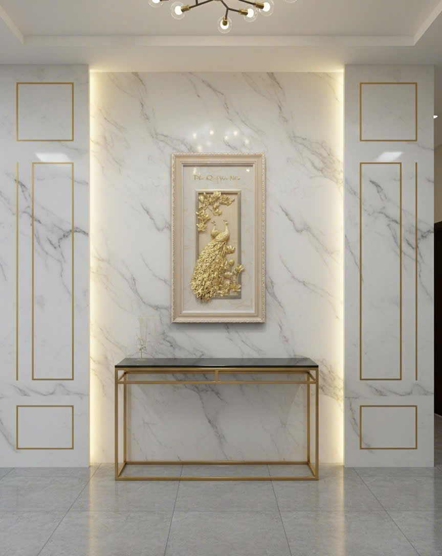 Tranh chim công phú quý vạn niên mạ vàng 24k _thumbnail_3