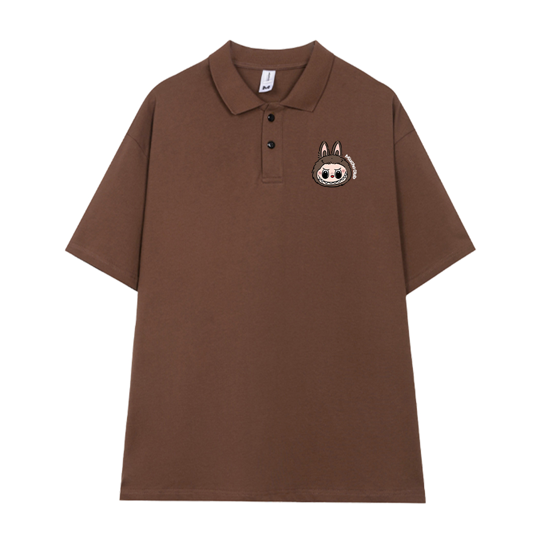 Áo polo labubu form rộng unisex PLD1399 Miucho tay ngắn vải cotton co giản cổ trụ in basic_thumbnail_8