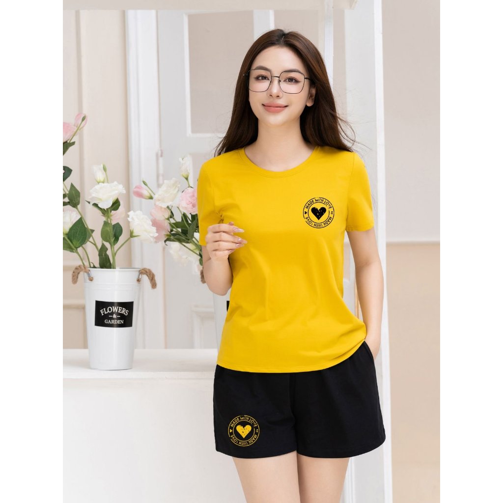 [Form Vừa] Bộ đồ nữ dáng vừa- Set đồ nữ mặc nhà mùa hè (áo thun + quần đùi) - LOZA G0132_thumbnail_7