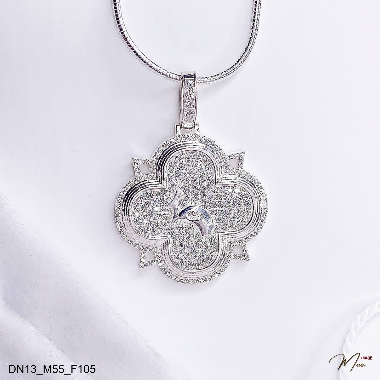 MN33 - Mặt dây chuyền nam hoa 4 cánh đại bàng nạm đá