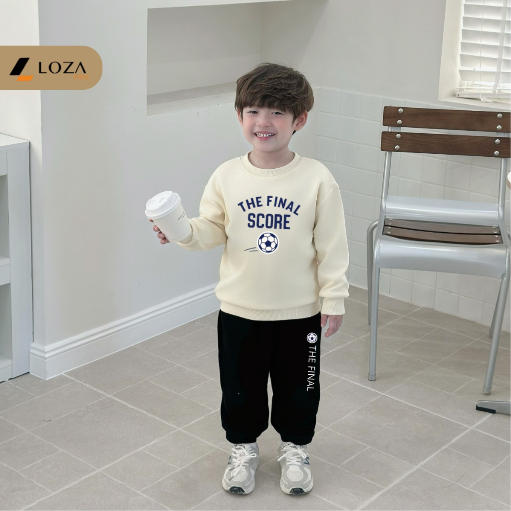 Bộ nỉ bé trai in chữ 