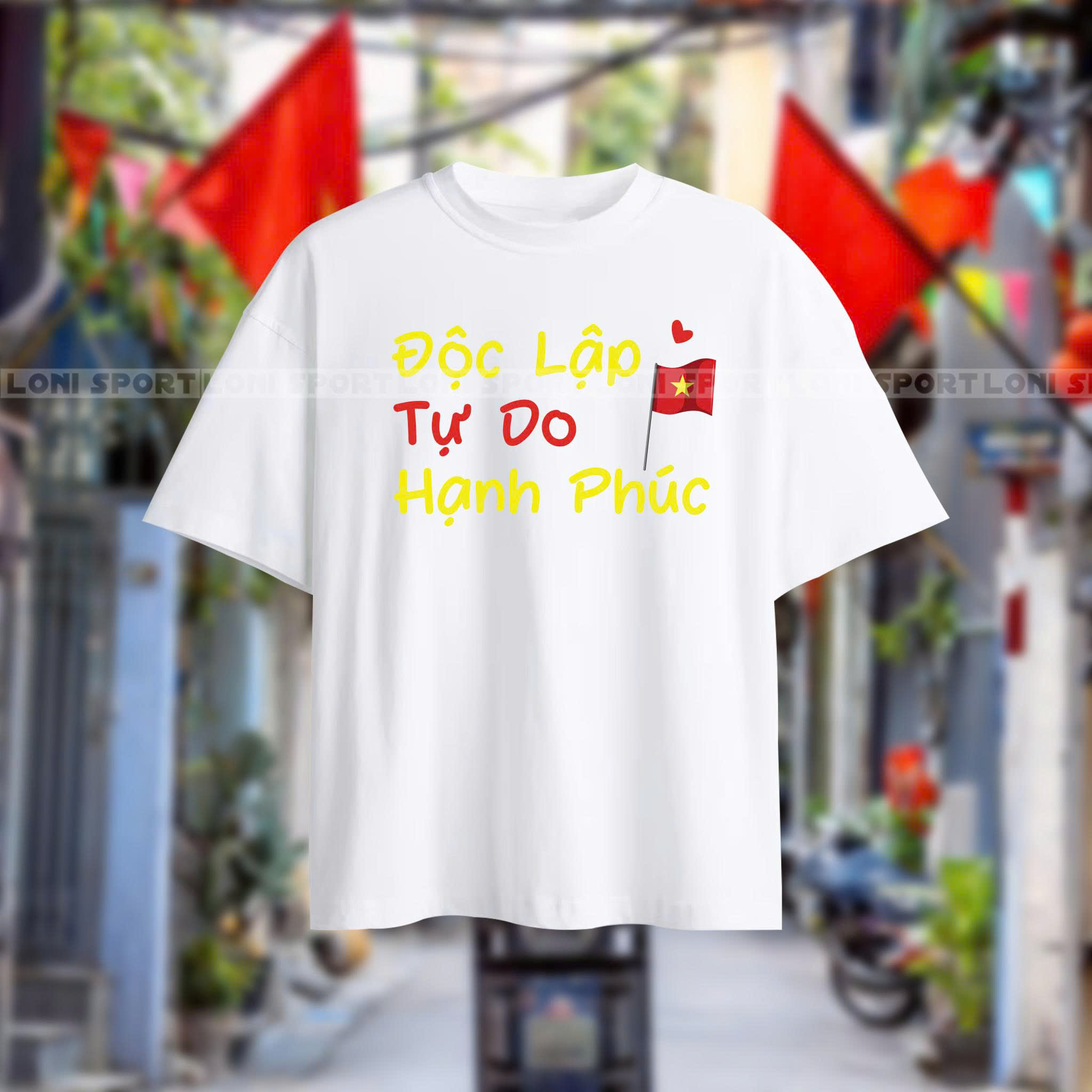 Áo thun nam nữ Lễ Quốc Khánh in 