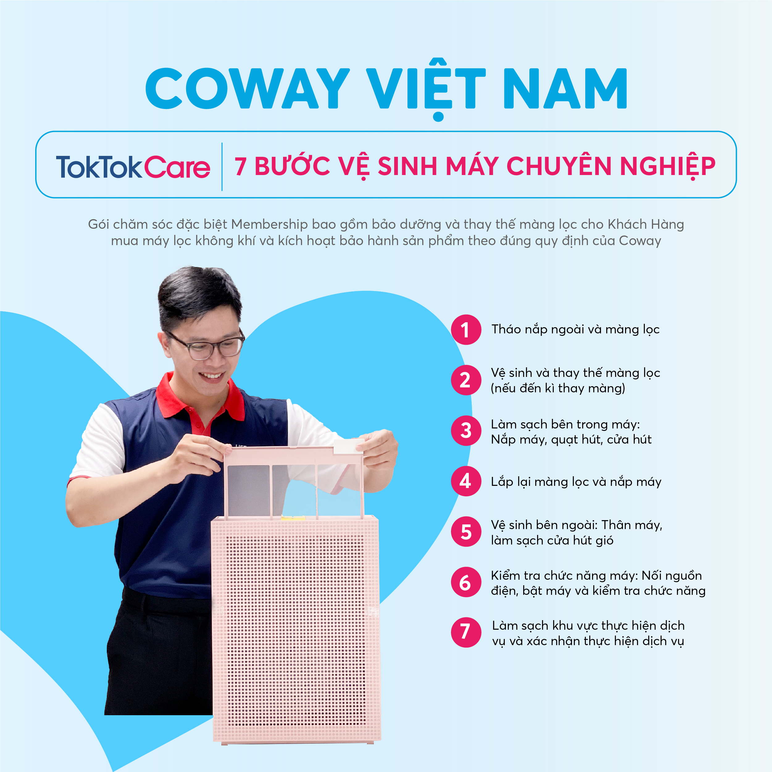 [AP-1019C] – Coway – Toktokcare Service – Gói bảo dưỡng và chăm sóc máy lọc không khí Coway 1 năm tại nhà